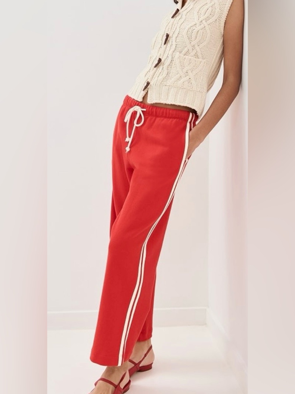 Donni The Eco-Terry Stripe Crop Pant